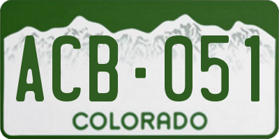 CO license plate ACB051