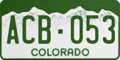 CO license plate ACB053