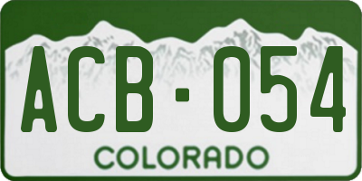 CO license plate ACB054