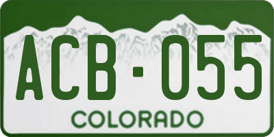 CO license plate ACB055