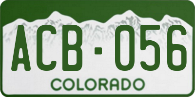 CO license plate ACB056
