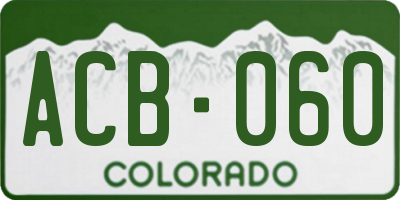 CO license plate ACB060
