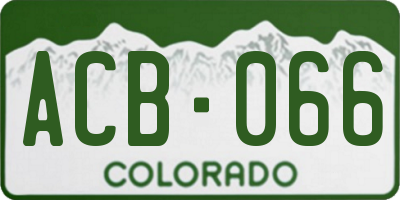 CO license plate ACB066