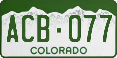 CO license plate ACB077