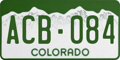 CO license plate ACB084