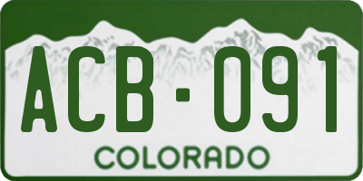 CO license plate ACB091