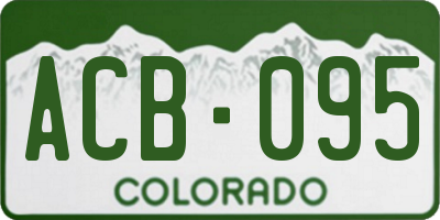 CO license plate ACB095