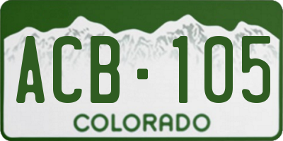 CO license plate ACB105