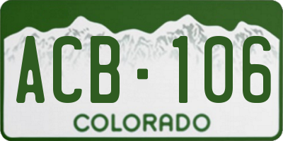 CO license plate ACB106