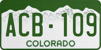 CO license plate ACB109