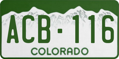 CO license plate ACB116