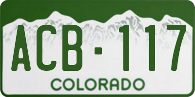 CO license plate ACB117