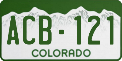 CO license plate ACB121
