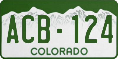 CO license plate ACB124