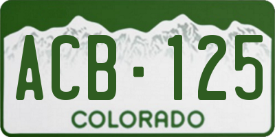CO license plate ACB125