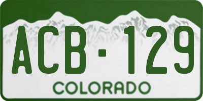 CO license plate ACB129