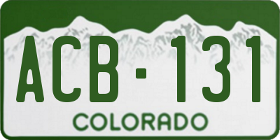 CO license plate ACB131