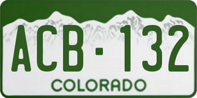 CO license plate ACB132