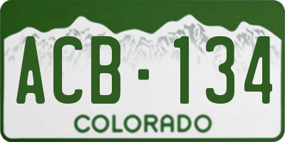 CO license plate ACB134