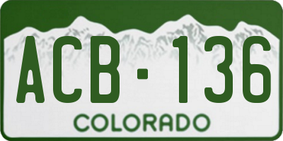 CO license plate ACB136