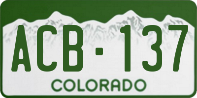 CO license plate ACB137