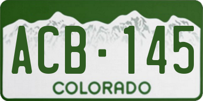CO license plate ACB145