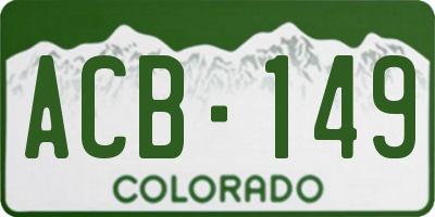 CO license plate ACB149