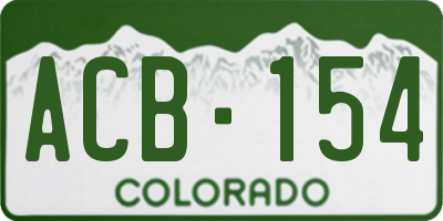 CO license plate ACB154