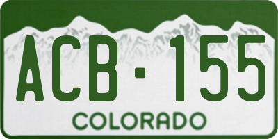 CO license plate ACB155