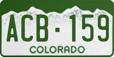 CO license plate ACB159
