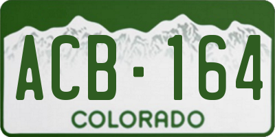 CO license plate ACB164