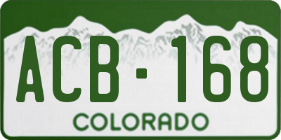 CO license plate ACB168