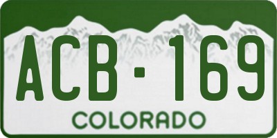 CO license plate ACB169