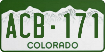CO license plate ACB171