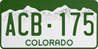 CO license plate ACB175