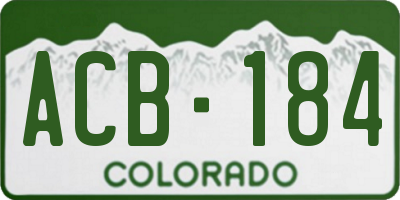 CO license plate ACB184