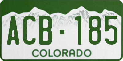 CO license plate ACB185
