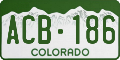 CO license plate ACB186