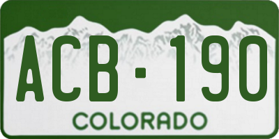 CO license plate ACB190