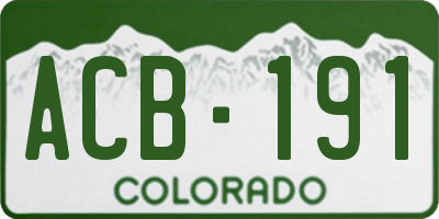 CO license plate ACB191