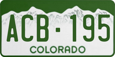 CO license plate ACB195