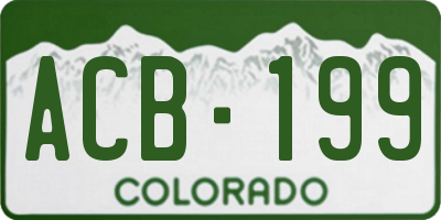 CO license plate ACB199