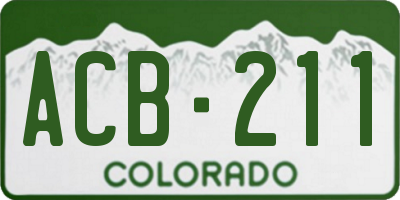 CO license plate ACB211
