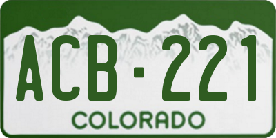 CO license plate ACB221
