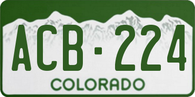 CO license plate ACB224