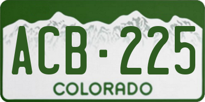 CO license plate ACB225