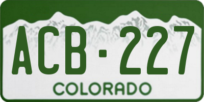 CO license plate ACB227