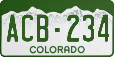 CO license plate ACB234
