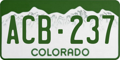 CO license plate ACB237