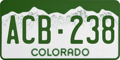 CO license plate ACB238